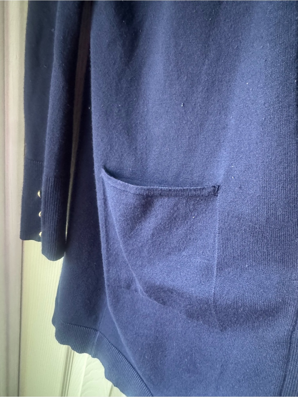 Appleseed's Navy Open-Front Cardigan with Pockets - Picture 4 of 7